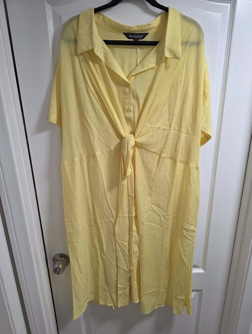NWT DAVI & DANI Yellow Tie-Front Dress